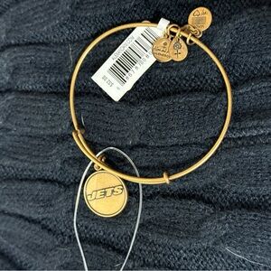 Alex and Ani Gold Jets Logo Charm Bangle Bracelet